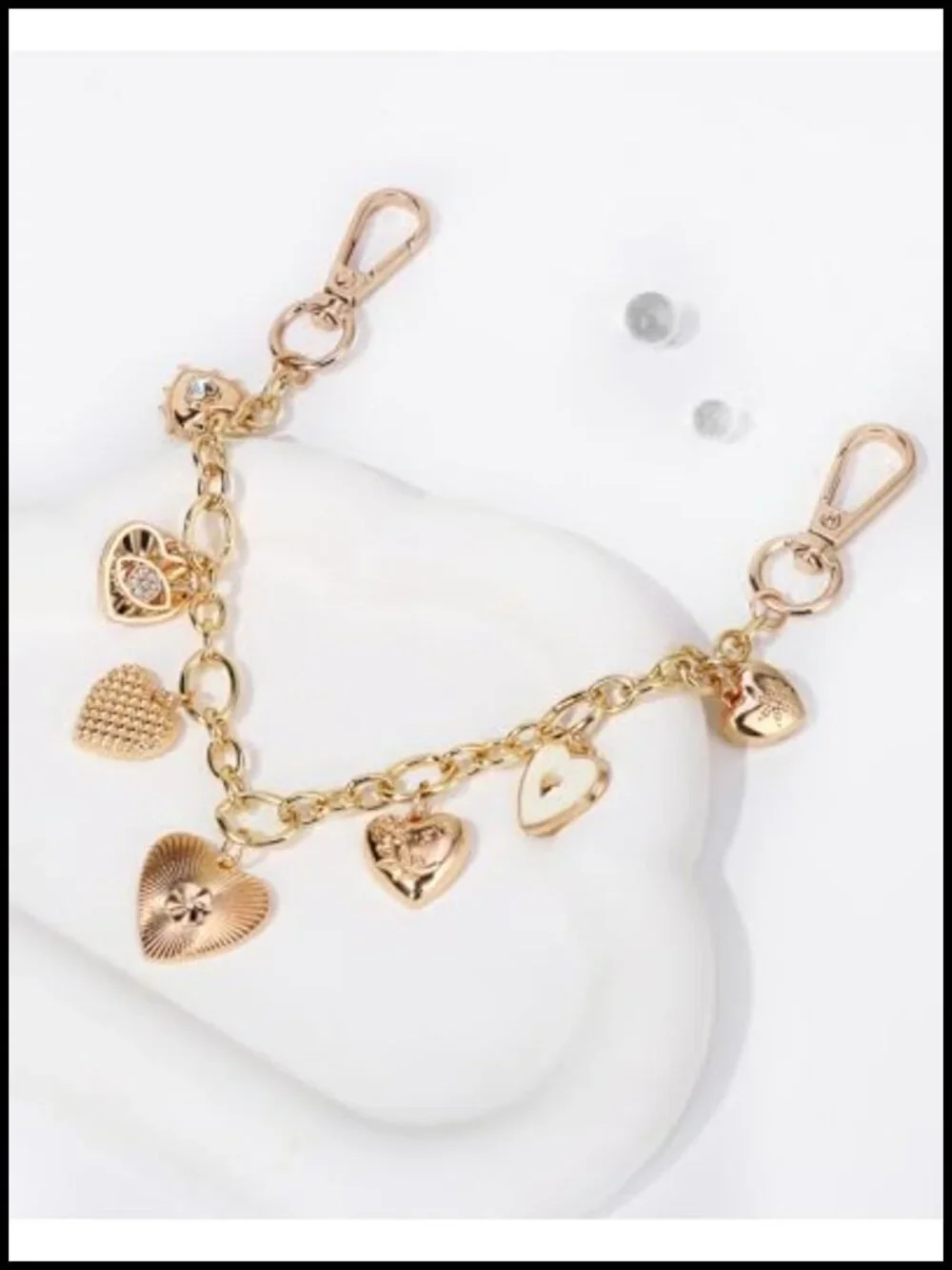 Decorative Plated Metal Bag Charm Chain Extender with Cute Pendants